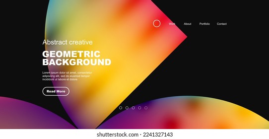 Círculos, formas redondeadas y líneas con gradientes de fluido de fondo abstracto. Ilustración vectorial de papel tapiz, banner, fondo, folleto, catálogo, cubierta, volante