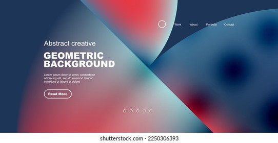 Circles, round shapes and lines with fluid gradients abstract background. Vector illustration for wallpaper, banner, background, leaflet, catalog, cover, flyer