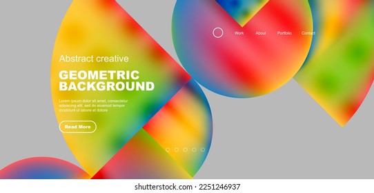 Kreise, runde Formen und Linien mit flüssigen Farbverläufen abstrakter Hintergrund. Vektorgrafik für Tapeten, Banner, Hintergrund, Merkblatt, Katalog, Deckel, Flyer