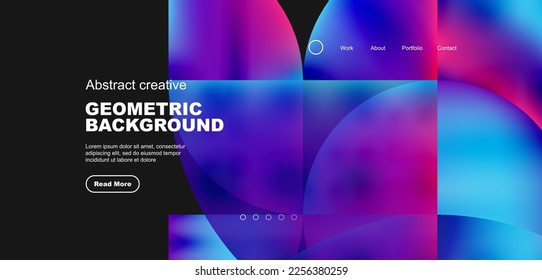 Circles, round shapes and lines with fluid gradients abstract background. Vector illustration for wallpaper, banner, background, leaflet, catalog, cover, flyer