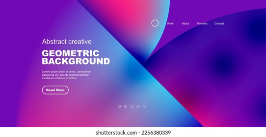 Circles, round shapes and lines with fluid gradients abstract background. Vector illustration for wallpaper, banner, background, leaflet, catalog, cover, flyer