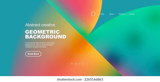 Circles, round shapes and lines with fluid gradients abstract background. Vector illustration for wallpaper, banner, background, leaflet, catalog, cover, flyer