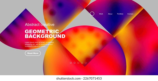 Circles, round shapes and lines with fluid gradients abstract background. Vector illustration for wallpaper, banner, background, leaflet, catalog, cover, flyer