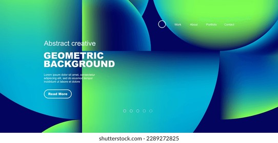 Circles, round shapes and lines with fluid gradients abstract background. Vector illustration for wallpaper, banner, background, leaflet, catalog, cover, flyer