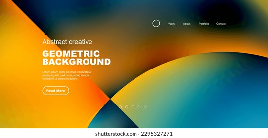 Circles, round shapes and lines with fluid gradients abstract background. Vector illustration for wallpaper, banner, background, leaflet, catalog, cover, flyer
