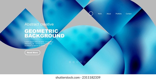 Círculos, formas redondeadas y líneas con gradientes de fluido de fondo abstracto. Ilustración vectorial de papel tapiz, banner, fondo, folleto, catálogo, cubierta, volante