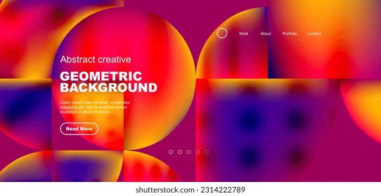 Círculos, formas redondeadas y líneas con gradientes de fluido de fondo abstracto. Ilustración vectorial de papel tapiz, banner, fondo, folleto, catálogo, cubierta, volante