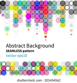 Circles seamless background, bright colors vector illustration