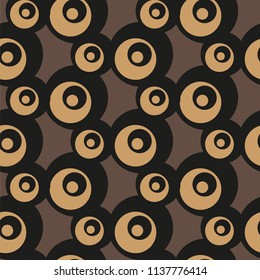 Circles seamless black brown background