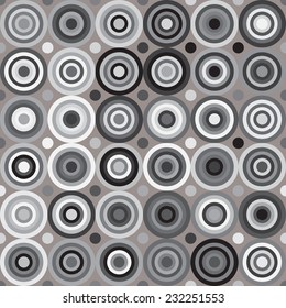 Circles seamless pattern. Abstract geometric background. Gray background.