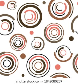 Circles, seamless pattern. Design for cover, fabric, wrapping paper, background, wallpaper