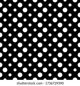 Circles seamless pattern. Dots ornament. Circle shapes backdrop. Polka dot motif. Rounds background. Dotted wallpaper. Digital paper, textile print, abstract vector, web design