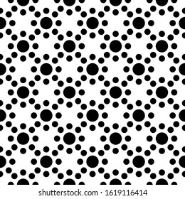 Circles seamless pattern. Dots print. Polka dot motif. Circular figures backdrop. Rounds background. Dotted wallpaper. Digital paper, textile ornament, web design, abstract image. Vector illustration.