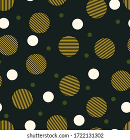 Circles seamless pattern. Geometric motif. Circle shapes wallpaper. Circular figures ornament. Rounds background. Geometrical backdrop. Digital paper, textile print, web design, abstract. Vector art.