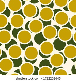 Circles seamless pattern. Geometric motif. Circle shapes wallpaper. Circular figures ornament. Rounds background. Geometrical backdrop. Digital paper, textile print, web design, abstract. Vector art.