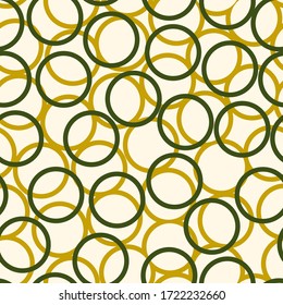 Circles seamless pattern. Geometric motif. Circular figures ornament. Rounds background. Circle shapes wallpaper. Geometrical backdrop. Modern textile print, web design, rings abstract. Vector art.