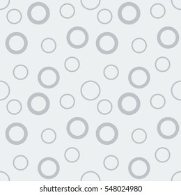 Circles seamless pattern. Modern stylish texture. Repeating or looping abstract trendy outline circles background. Vector Illustration. Light gray.