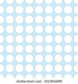 Circles seamless pattern on pastel blue background. vector illustration