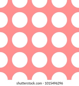 Circles seamless pattern on pastel pink background. vector illustration
