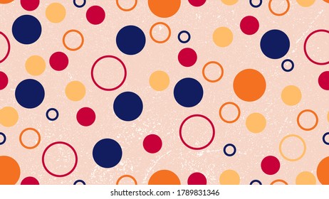 circles seamless patterns on retro background with vintage retro style template