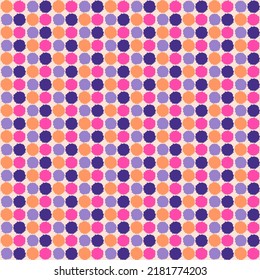 Círculos impecables en rosa, naranja y violeta. Textura áspera. El patrón abstracto se puede utilizar para la página de aterrizaje del sitio web, impresión textil, papel tapiz, afiche, pancarta, cubierta, papel de envoltura, decoración