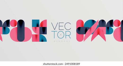 Circles, semi circles, squares and round shapes mosaic techno art. Vector Illustration For Wallpaper, Banner, Background, Card, Book Illustration, landing page