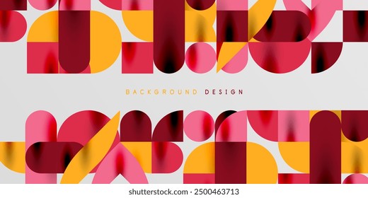 Circles, semi circles, squares and round shapes mosaic techno art. Vector Illustration For Wallpaper, Banner, Background, Card, Book Illustration, landing page