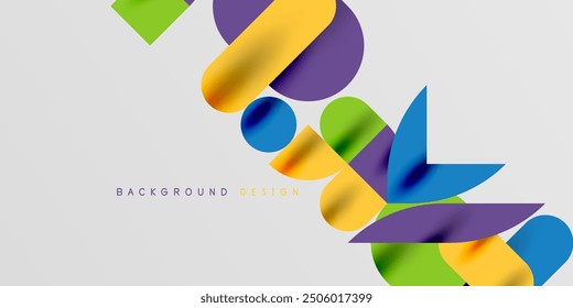 Kreise, Halbkreise, Quadrate und runde Formen Mosaik Techno Kunst. Vektorgrafik für Wallpaper, Banner, Hintergrund, Karte, Book Illustration, Landing Page