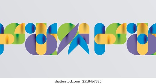 Círculos, semicírculos, cuadrados y Formas redondas mosaico techno arte. Ilustración vectorial para Fondo de pantalla, Anuncio, fondo, tarjeta, ilustración de libro, página de destino