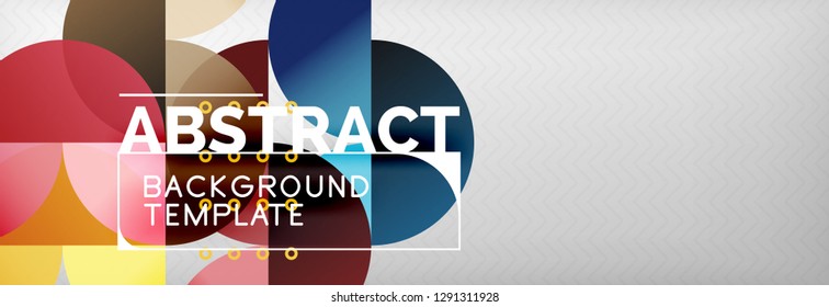 Circles and semicircles abstract background, circle design business template. Vector illustration
