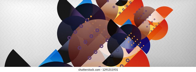 Círculos y semicírculos de fondo abstracto, plantilla de negocio de diseño de círculo. Ilustración del vector