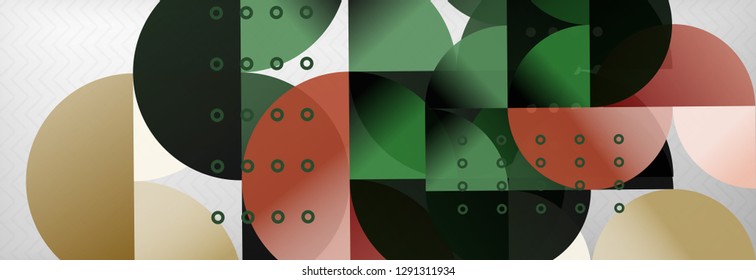Circles and semicircles abstract background, circle design business template. Vector illustration
