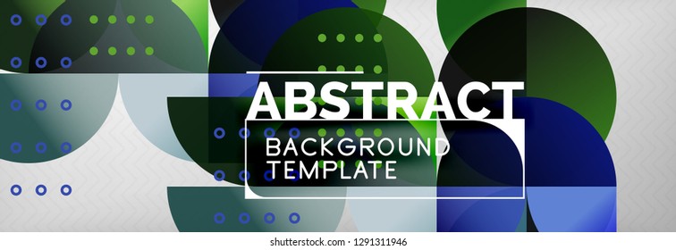 Circles and semicircles abstract background, circle design business template. Vector illustration