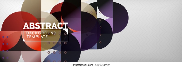Circles and semicircles abstract background, circle design business template. Vector illustration