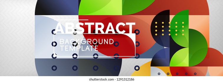 Circles and semicircles abstract background, circle design business template. Vector illustration