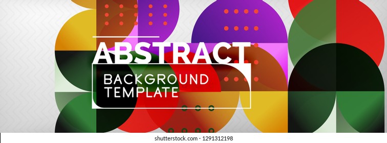 Circles and semicircles abstract background, circle design business template. Vector illustration