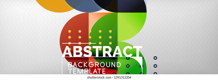Circles and semicircles abstract background, circle design business template. Vector illustration
