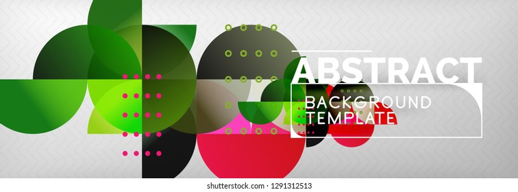 Circles and semicircles abstract background, circle design business template. Vector illustration