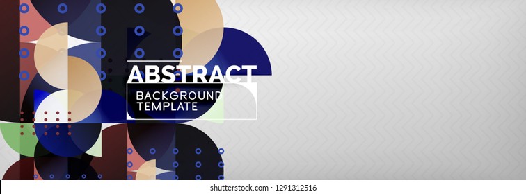 Circles and semicircles abstract background, circle design business template. Vector illustration