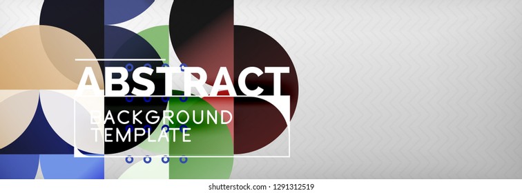 Circles and semicircles abstract background, circle design business template. Vector illustration
