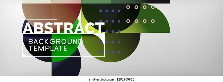 Circles and semicircles abstract background, circle design business template. Vector illustration