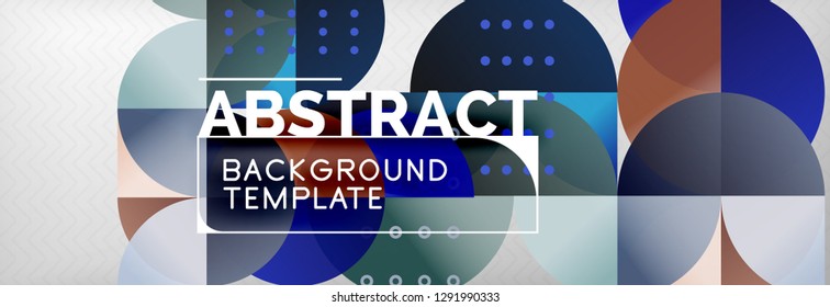 Circles and semicircles abstract background, circle design business template. Vector illustration