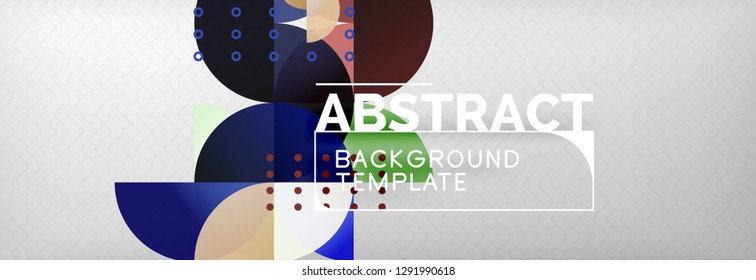 Circles and semicircles abstract background, circle design business template. Vector illustration