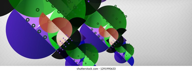 Círculos y semicírculos de fondo abstracto, plantilla de negocio de diseño de círculo. Ilustración del vector