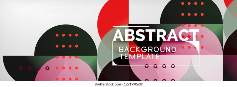 Circles and semicircles abstract background, circle design business template. Vector illustration