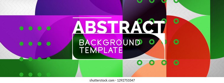 Circles and semicircles abstract background, circle design business template. Vector illustration