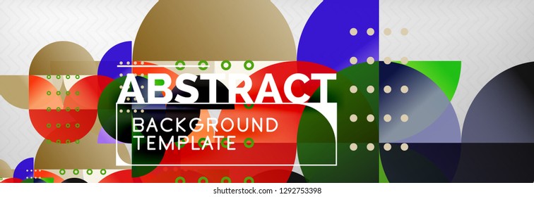 Circles and semicircles abstract background, circle design business template. Vector illustration