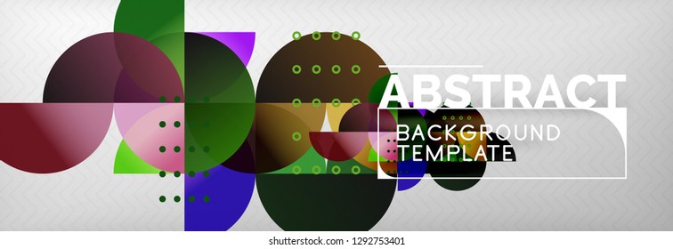 Circles and semicircles abstract background, circle design business template. Vector illustration