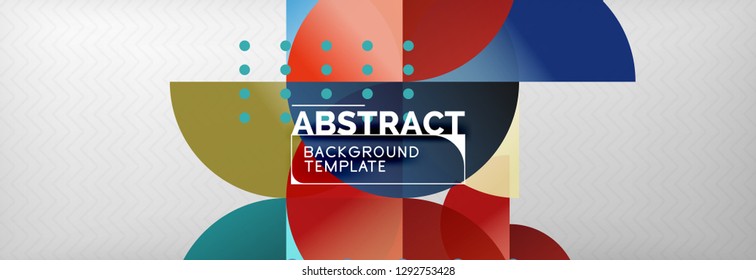 Circles and semicircles abstract background, circle design business template. Vector illustration