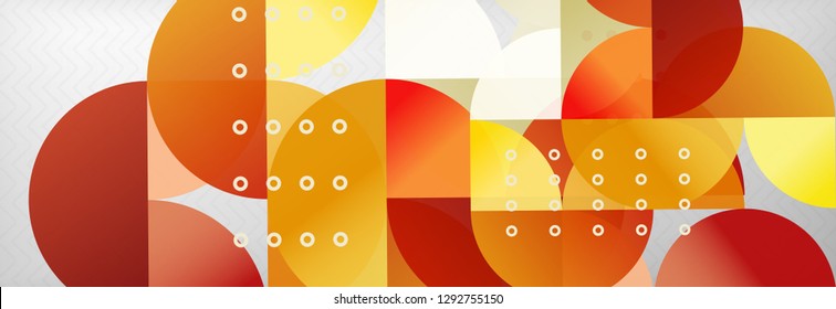 Circles and semicircles abstract background, circle design business template. Vector illustration